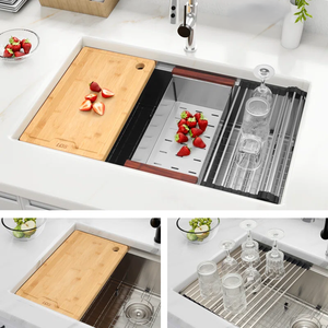 Nhà Sản Xuất Duy Nhất Bồn Rửa Nhà Bếp Thép Không Gỉ Nano Hình Chữ Nhật Sâu Lớn Chậu Nhà Bếp Với Một Lỗ Chậu - Product Image 5