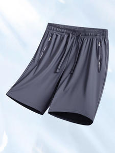 Pantalones cortos deportivos informales de verano para hombre, pantalones cortos cómodos de seda helada a prueba de viento elásticos sueltos - Product Image 3