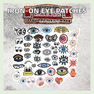 Yiwu Wintop Hot Sale Embroidered Evil Eye Patches Laser Cut Iron-on <b>Doll</b> Toy Eyeball Eyelash for Clothing Felt Fabric for Hats - Product Image 2