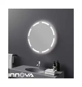 工厂专业生产5毫米铜免费浴室led镜圆形背光触摸屏防雾条led灯