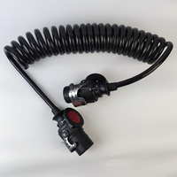 Nuevo cable espiral de siete núcleos para remolque, conjunto de cable EBS de 24 V para línea de alimentación de semirremolque, cobre electrolítico negro y verde 28T