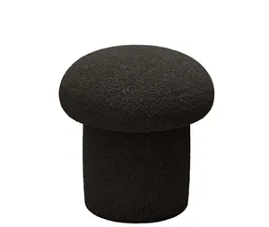 Best Sale Nordic Style Round Pink Velvet Ottoman Footstool Modern Mushroom Shaped Convertible For Outdoor Bedroom Entry Use