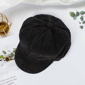 Wholesale Customized Travel Corduroy Newsboy Cap Solid Women <b>Beret</b> Hat Paperboy Cabbie Painter Hats Caps Promotion Gift - Product Image 3