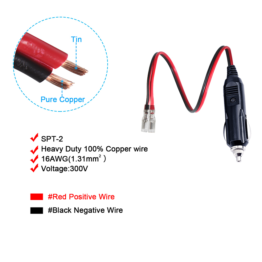 heavy duty cigarette lighter extension cord 12V 24V 15A Car Socket Male Female Power Supply Cable with Fused 3.7M,1 x Lighter Extension Cord,red & black and a water 12V 2ft Extension Cord For