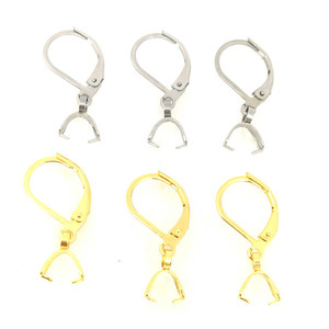 Stainless Steel French Ear <b>Hooks</b> With Seed Shaped Clasps For Everyday Wear Silver Gold Color Stud <b>Earrings</b> - Product Image 2