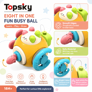 Jouet d'éveil pour bébé, balle d'activités en plastique, puzzle sensoriel à saisir, hexaèdre musical apaisant, 0-24 <span class=keywords><strong>mois</strong></span>, éducation précoce, cadeau dinosaure - Product Image 6