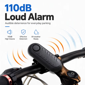 אופנוע עמיד למים רטט ABS אזעקת פריצה נגד גניבה 110dB רם רגישות מתכווננת שחור - Product Image 1