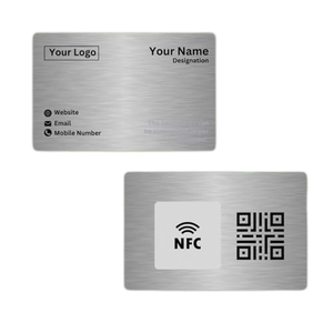 Carte Métallique Personnalisée en Acier Inoxydable Or Argent Noir, Carte RFID NFC, Carte Métallique NFC NTAG213 - Product Image 1