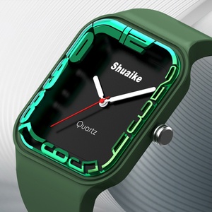 SHUAIKE 1153 New Fashion High Quality Stainless Steel <b>Case</b> Resin Mirror Quartz Watch 30 Meter Waterproof Rubber Strap Pointer - Product Image 1