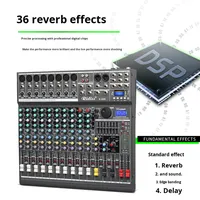 Console de mixage numérique TX Series 8 12 16 canaux, entrées XLR RCA TRS, connectivité USB Bluetooth, effet de réverbération pour conférence