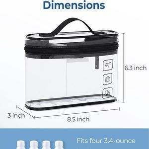 Sac de rangement cosmétique cadeau avec poignée souple, organisateur personnalisé pour femmes, sacs transparents en PVC de <span class=keywords><strong>marque</strong></span>, boîte à <span class=keywords><strong>maquillage</strong></span> de plage - Product Image 6