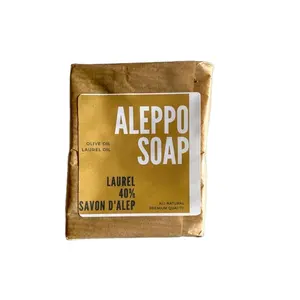Traditionele Natuurlijke Aleppo Zeep 40% Groothandel Custom Private Label Biologische Zeep Whitening Lichaam Handgemaakte Zeep