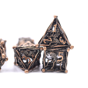 Ankheg-Juego de dados de Metal hueco, DND 7 D & D, para juego de mazmorras y Dragón, <span class=keywords><strong>color</strong></span> cobre antiguo - Product Image 2