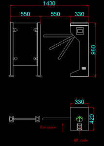 핫 세일 보행자 수직 세 롤러 개찰구 게이트 체육관 RFID 액세스 제어 삼각대 개찰구 얼굴 인식 - Product Image 5