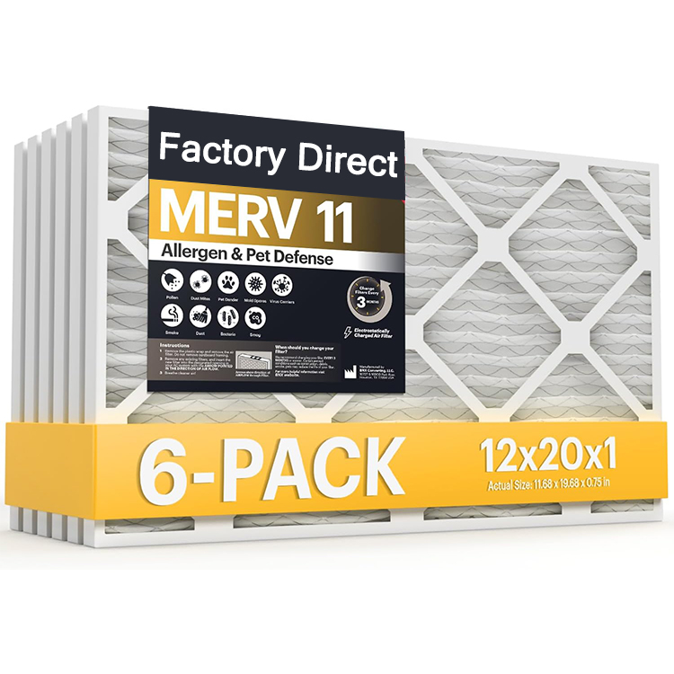12x20x1 Merv 11 электростатический плиссированный сетчатый фильтр для печи переменного тока воздушный фильтр бумажный промышленный HVAC Кондиционер Фильтры