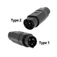 Adaptor EV Premium Gen 1 Gen 2 Tipe 2 ke Tipe 1 110V~250V 32A Bersertifikasi CE FCC Konektor Konverter Pengisian Daya Kendaraan Listrik AC