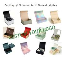 Boîte cadeau magnétique en carton rigide gris avec logo personnalisé de votre marque, estampage à chaud, pour cadeaux de luxe, artisanat, vêtements, cosmétiques, foulards, sacs