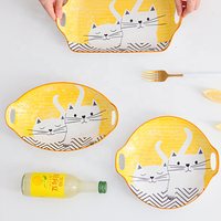 Forme irrégulière Multicolore En Céramique Vaisselle Assiettes Plats