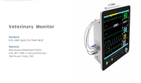 Monitor Pasien Veteriner Multi-parameter Kelas II Ramah Lingkungan dan Ringan, ECG HR PR TEMP RESP SPO2 NIBP, Baterai Internal untuk
