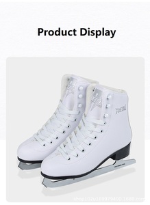 Patins à <span class=keywords><strong>glace</strong></span> professionnels en promotion – Bottes de patinage sur <span class=keywords><strong>glace</strong></span> blanches durables avec lames en acier à haute teneur en carbone, ajustement confortable pour le <span class=keywords><strong>freestyle</strong></span> - Product Image 4