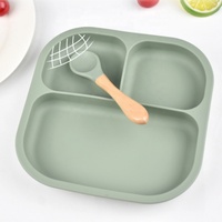 Assiette bébé en silicone personnalisée avec logo, de qualité alimentaire, avec compartiments et ventouse, pour enfants
