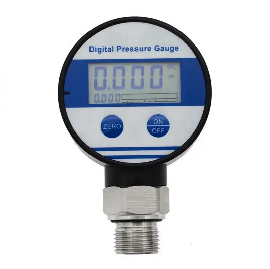 Manometer Digital Pengukur Tekanan Air, Meteran Digital Pintar Ukuran Dial Kecil Bertenaga Baterai Gas Air