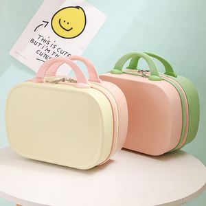 Valise à main contrastée BSCI pour femme, petite trousse de maquillage pratique, étui de voyage 14 pouces avec serrure à combinaison - Product Image 3