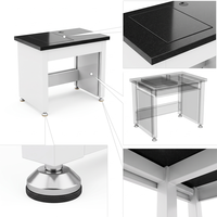 Tables anti-vibrations pour laboratoires de chimie et de biologie médicale, avec plans de travail en granit/marbre, pour une équilibre optimal sans vibrations