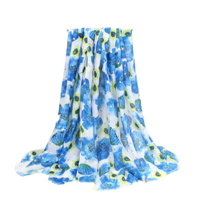 2024 nouvelle mode coquelicot impression feuille d'or frange écharpe châle motif Floral Foulard Hijab Wrap 6 couleurs automne <span class=keywords><strong>saison</strong></span> en gros - Product Image 3
