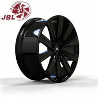 Nouvelle jante en alliage d'aluminium forgé noir brillant de 16 à 24 pouces, 20 mm ET, à rayons larges et denses, pour SUV, berline et voiture de tourisme haut de gamme