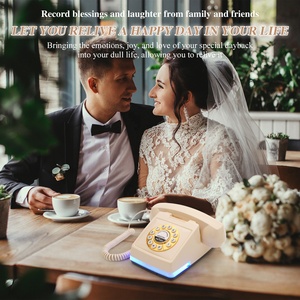 Livre d'or audio Mariage Téléphone de bureau vintage Message vocal Livre d'or antique Téléphone avec <span class=keywords><strong>carte</strong></span> TF & Li + batterie rechargeable - Product Image 5