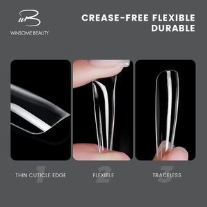 Winsome - Puntas de <span class=keywords><strong>Uñas</strong></span> de Gel Acrílico de Marca Propia, Puntas de Gel Suave Transparentes de Cobertura Completa para los Dedos - Product Image 2