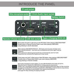 Mini REPRODUCTOR DE MP3 estéreo de 3,7 V, 5W, módulo amplificador <span class=keywords><strong>Bluetooth</strong></span>, placa de altavoz <span class=keywords><strong>Bluetooth</strong></span>, recarga tipo C - Product Image 4
