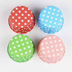 Polka Dot Cupcake Liners Paper Baking Cups Red Blue Green Pink Disposable Muffin Wrappers 100 Pcs - Product Image 5