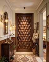 Panneau mural KISSWOOD en placage de bois, marqueterie artisanale, design moderne, motif géométrique, pour chambre, bureau, armoire, salon