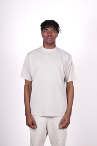 Oltex Trading calidad garantizada Veleta 185 gramos 100% algodón orgánico de gran tamaño gris violeta camiseta individual en blanco - Product Image 3