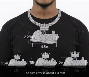 Hiphop Moissanite colgante Bling letra encanto Collar personalizado 925 Plata VVS diamante Moissanie letra Colgante con cadena - Product Image 4