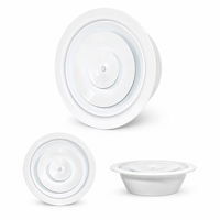 Diffuseur rond en aluminium avec amortisseur papillon en plastique intégré pour la ventilation CVC