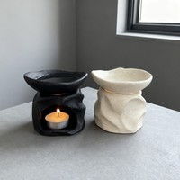 Maßgefertigter OEM Keramik-Duftlampe mit Matt-Finish und Hohlschnitt für Teelicht, Wachsschmelze und Ätherische Öle - Nordische Wohnraumdekoration