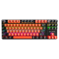 Clavier mécanique BAJEAL de qualité supérieure avec interrupteurs bleus, design ergonomique, clavier mécanique de jeu RVB, étanche, pour PC et ordinateur portable