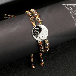 Nouveau Bracelet Ethnique Magnétique en Alliage Électroplaqué, Motif <span class=keywords><strong>Dragon</strong></span> Tai Chi Yin Yang, Tendance, pour Hommes, Femmes et Couples, Vente Chaude Transfrontalière - Product Image 2
