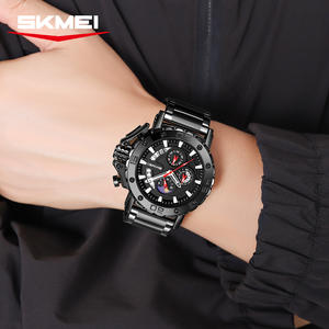 Mouvement à quartz de mode avec logo personnalisé OEM montres en acier inoxydable à grand cadran en verre de 52mm montres de bricolage étanches 3ATM en gros - Product Image 6