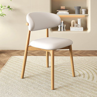 Chaise de salle à manger en bois massif, style minimaliste moderne, confortable, avec dossier rembourré légèrement luxueux, pour la salle à manger à domicile