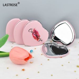 Espejos Cosméticos con Forma de Corazón, Espejos Plegables de Doble Cara de PU, Espejos Cosméticos de Marca Privada al por Mayor - Product Image 3