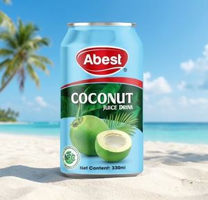 Jus de noix de coco en conserve Abest Brand 330 ml, non concentré, boisson saine et naturelle, certifiée halal, boisson OEM - Product Image 1