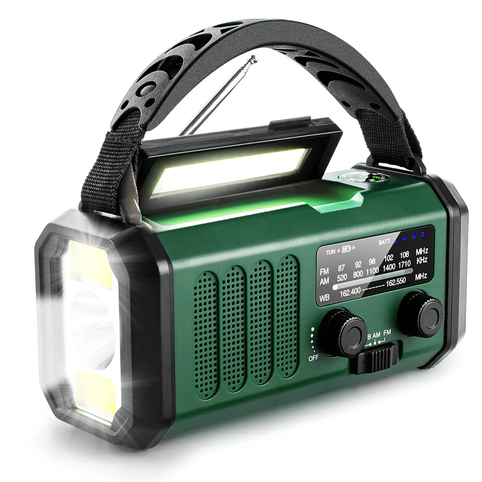 Cheap Hot Sale 10000mAh Emergency flashlight radio hand crank solar survival radio, NOAA Weather Radio for Reading Lamp