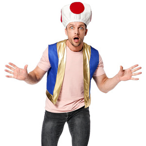 Disfraces de cosplay de personajes del juego de Halloween, Mushroom Kingdom, cabeza de hongo de punto rojo, disfraces de capitán <span class=keywords><strong>Kino</strong></span> - Product Image 4