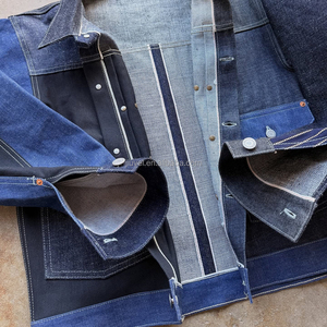 Giacche <span class=keywords><strong>in</strong></span> Denim OEM da <span class=keywords><strong>Uomo</strong></span> con Patchwork, Orlo Grezzo, Plissettate, con Bottoni, Stile Vintage Oversize, Giacche Corte <span class=keywords><strong>in</strong></span> Maglia Grezza per <span class=keywords><strong>Uomo</strong></span> - Product Image 3