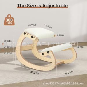 Nouvelle chaise ergonomique en bois massif avec support basculant pour position accroupie, correction de la posture et correction de la colonne vertébrale. - Product Image 4