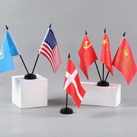Stock 6.3*28cm support de drapeau de bureau en plastique noir avec base pour la négociation commerciale décoration de bureau drapeau de bureau